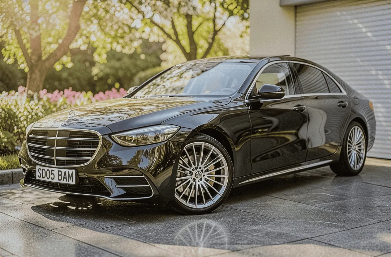 Mercedes-Benz S-Class executive chauffeur car, Wrexham, United Kingdom